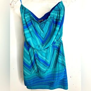 Express Teal Geometric Romper